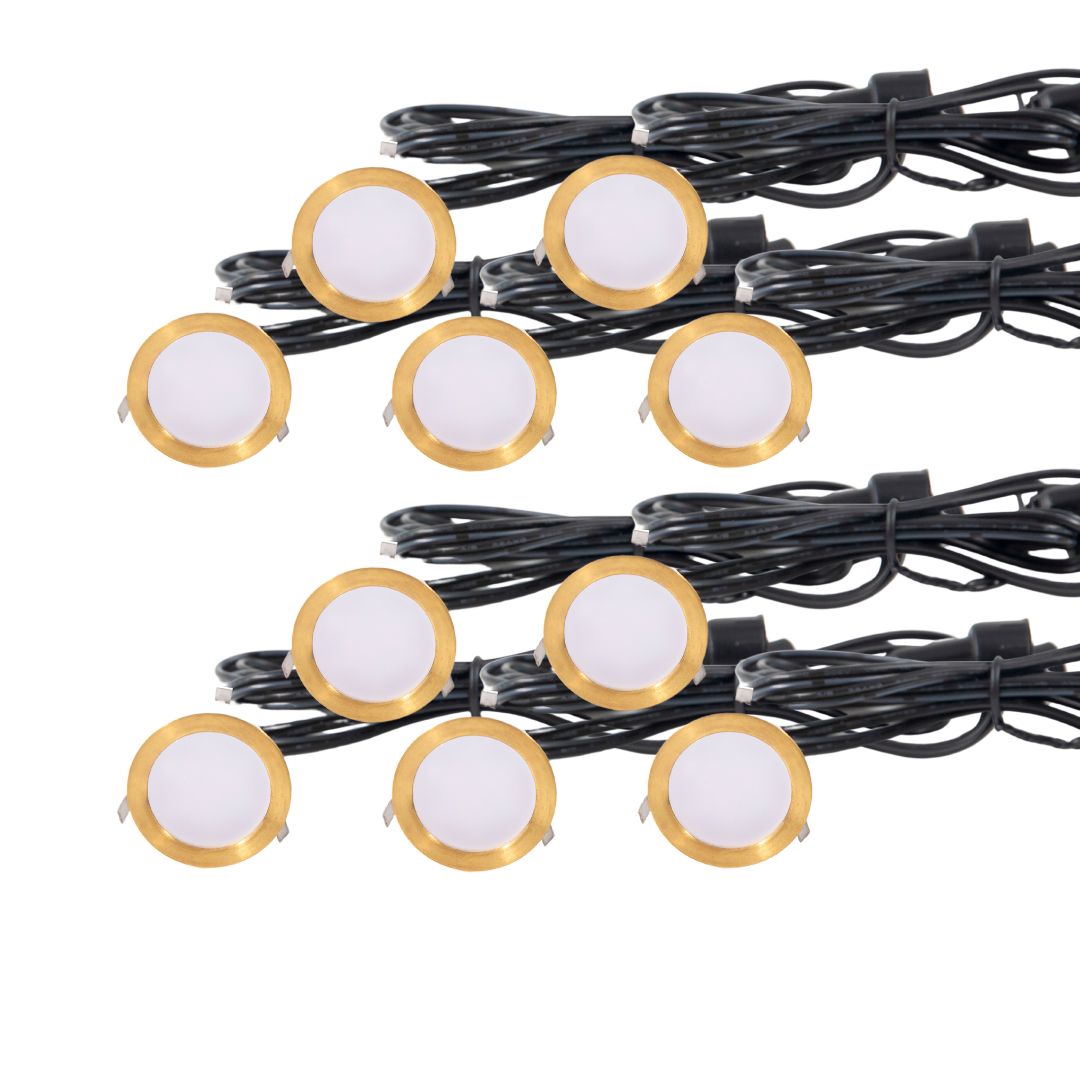 Spar 30% Indbygningsspot Cosmos i messing 10 stk Garden Weekend 🌿