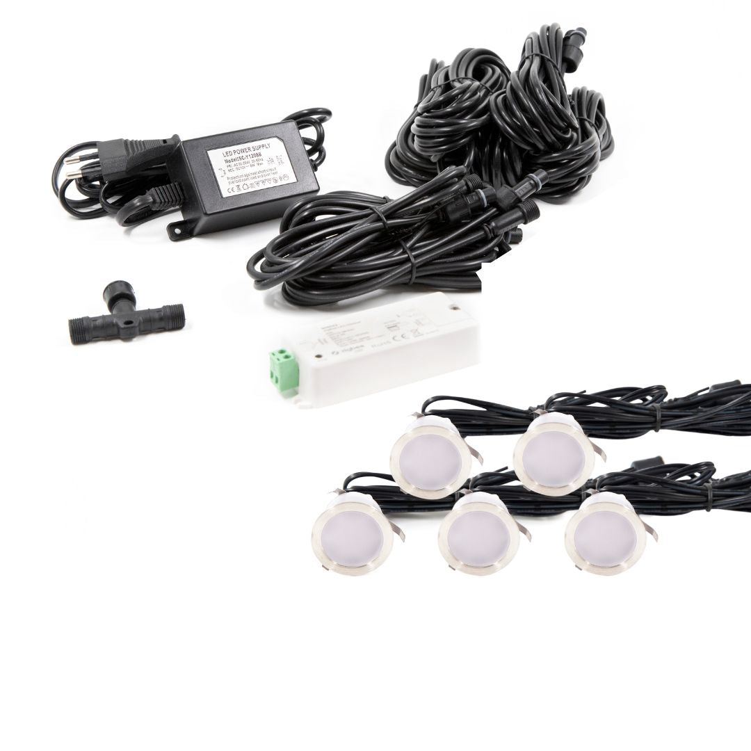 Indbygningsspot samlet kit/Z Cosmos i rustfrit stål - 5 stk