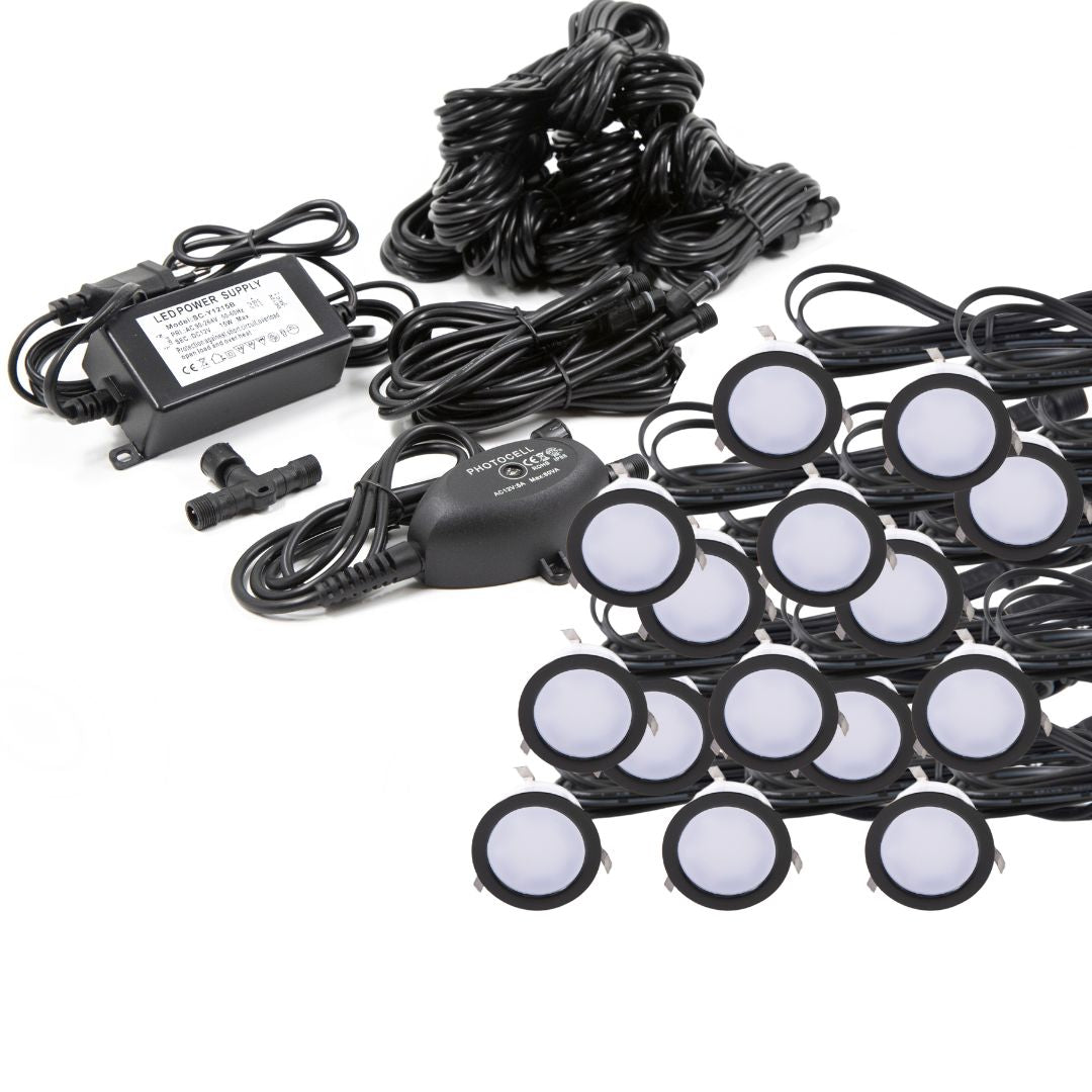 Indbygningsspot samlet kit/S Cosmos i sort - 15 stk