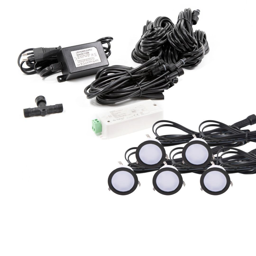 Indbygningsspot samlet kit/Z Cosmos i sort - 5 stk
