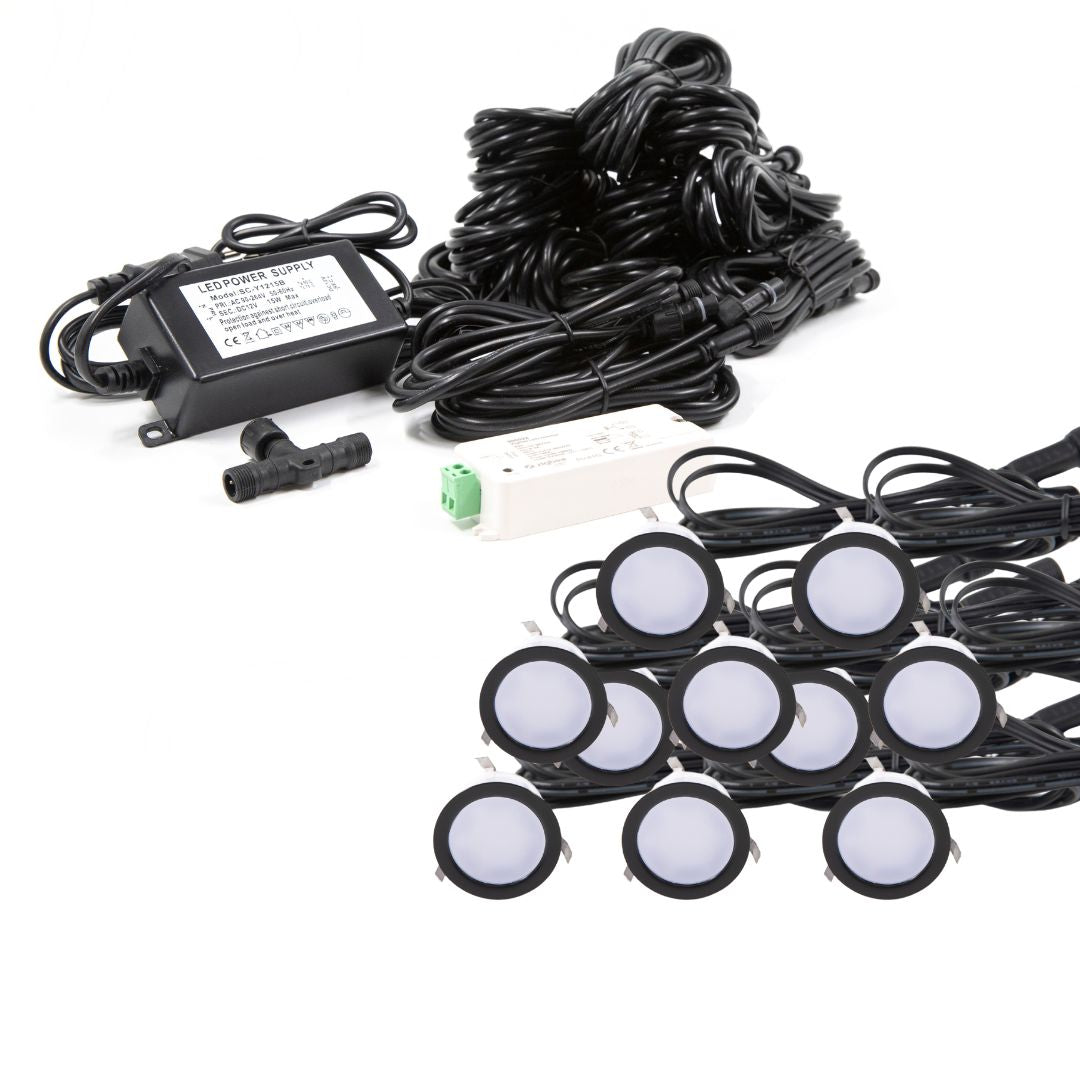 Indbygningsspot samlet kit/Z Cosmos i sort - 10 stk