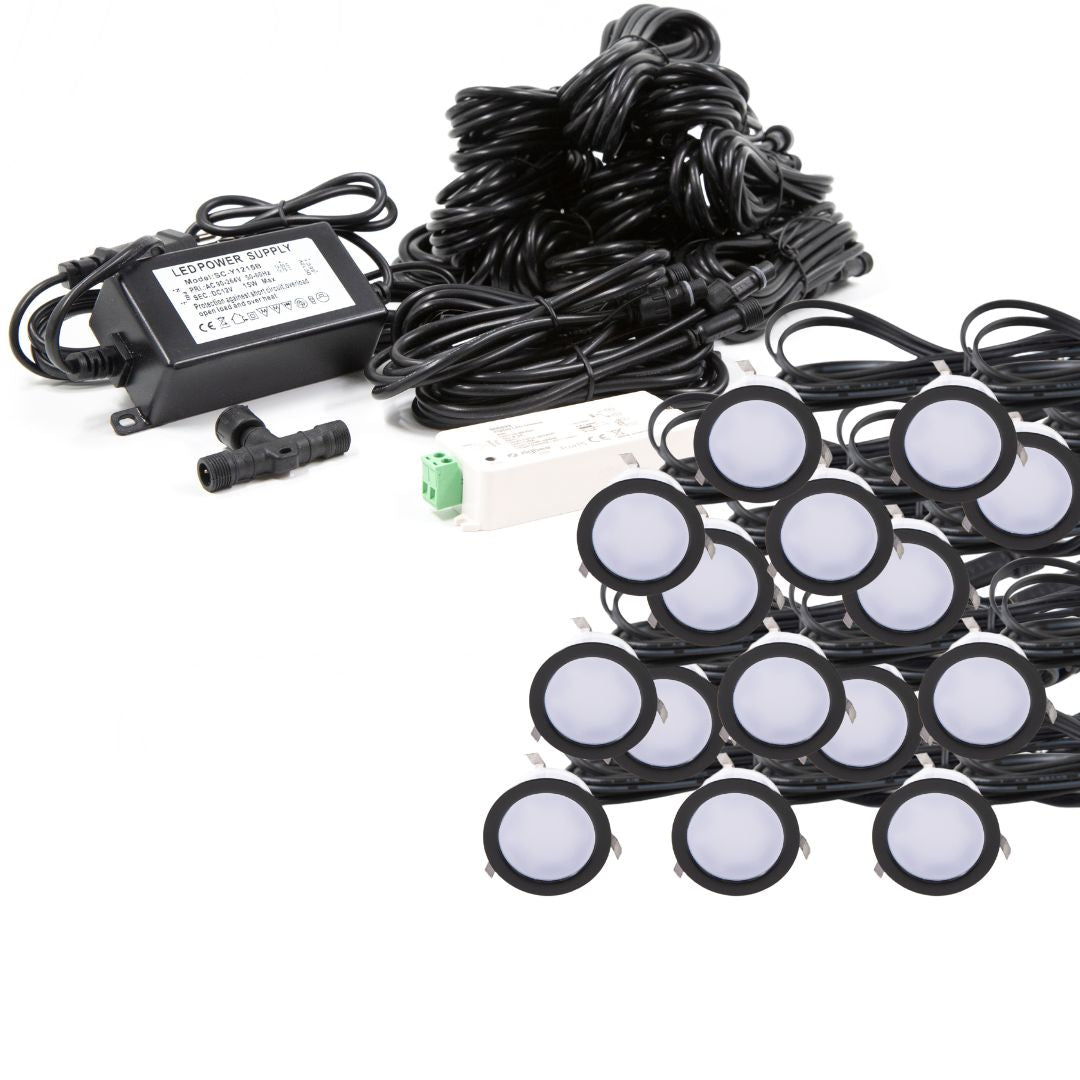 Indbygningsspot samlet kit/Z Cosmos i sort - 15 stk