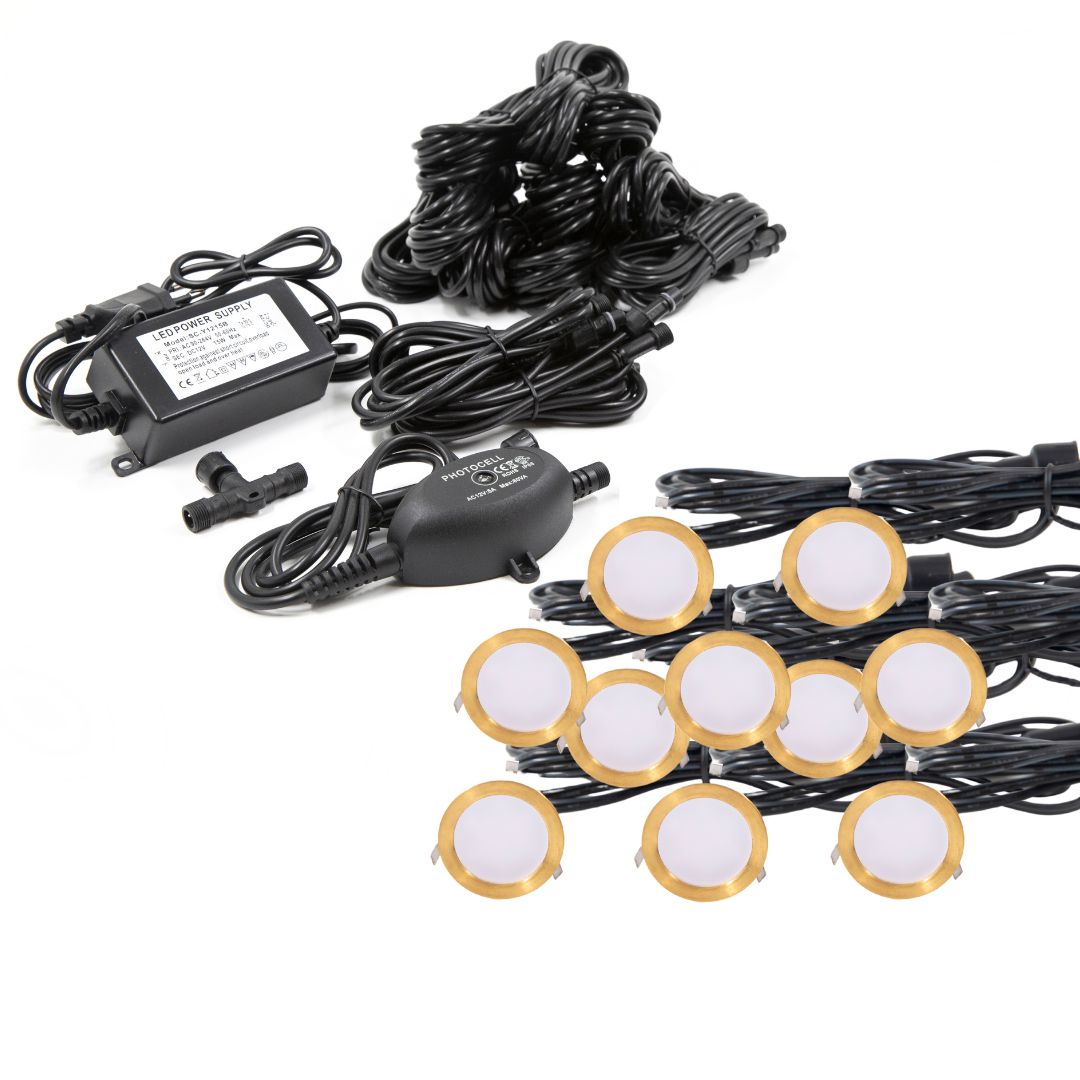 Indbygningsspot samlet kit/S Cosmos i messing - 10 stk
