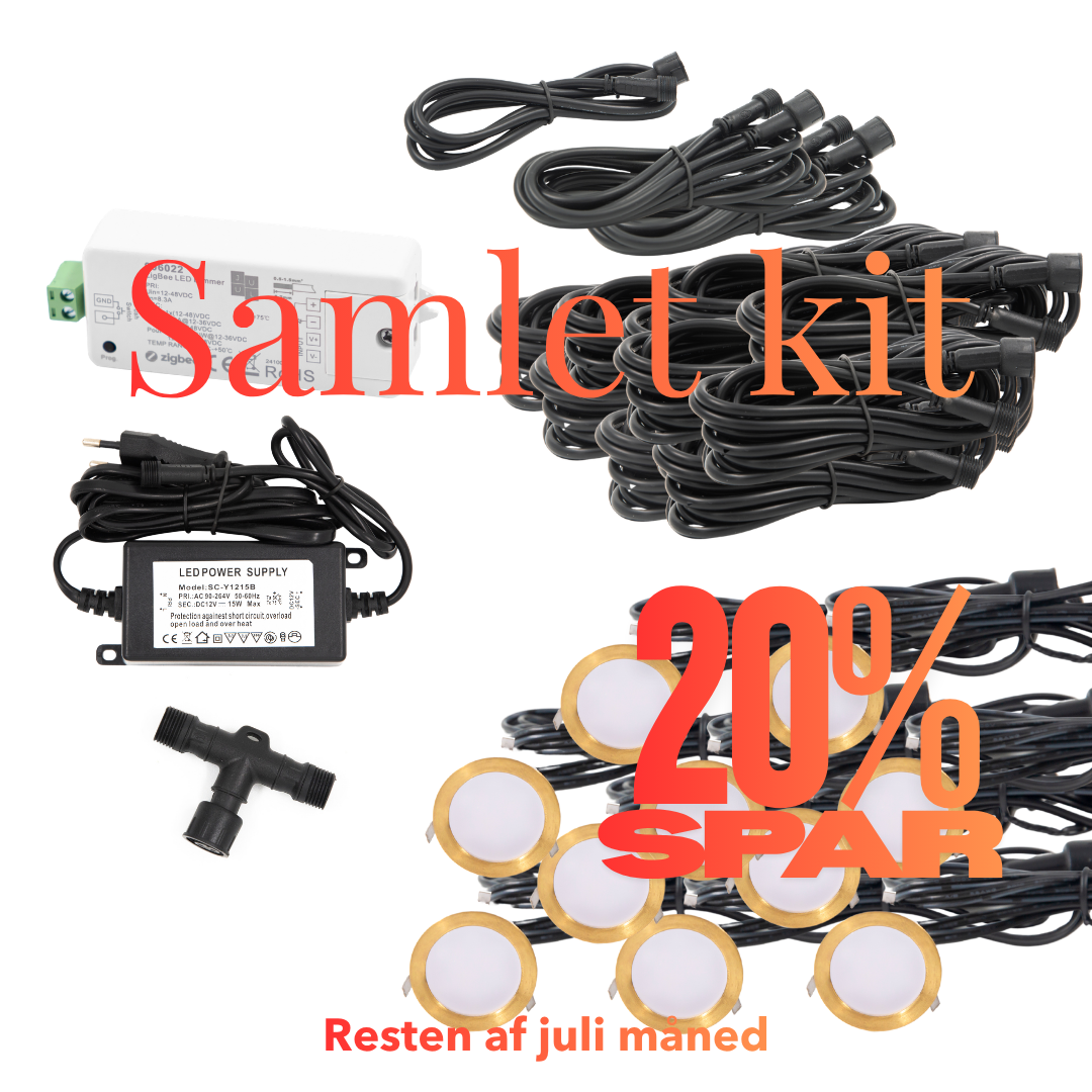 Cosmos i messing - 10 stk Indbygningsspot samlet kit/Zigbee -