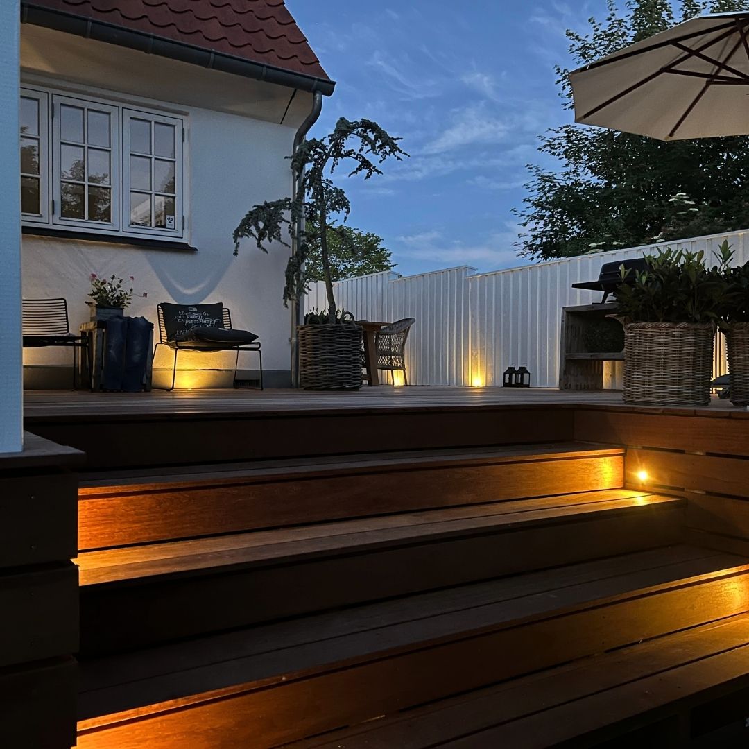 Cosmos i messing - 15 stk Indbygningsspot samlet kit/Skumringsrelæ -