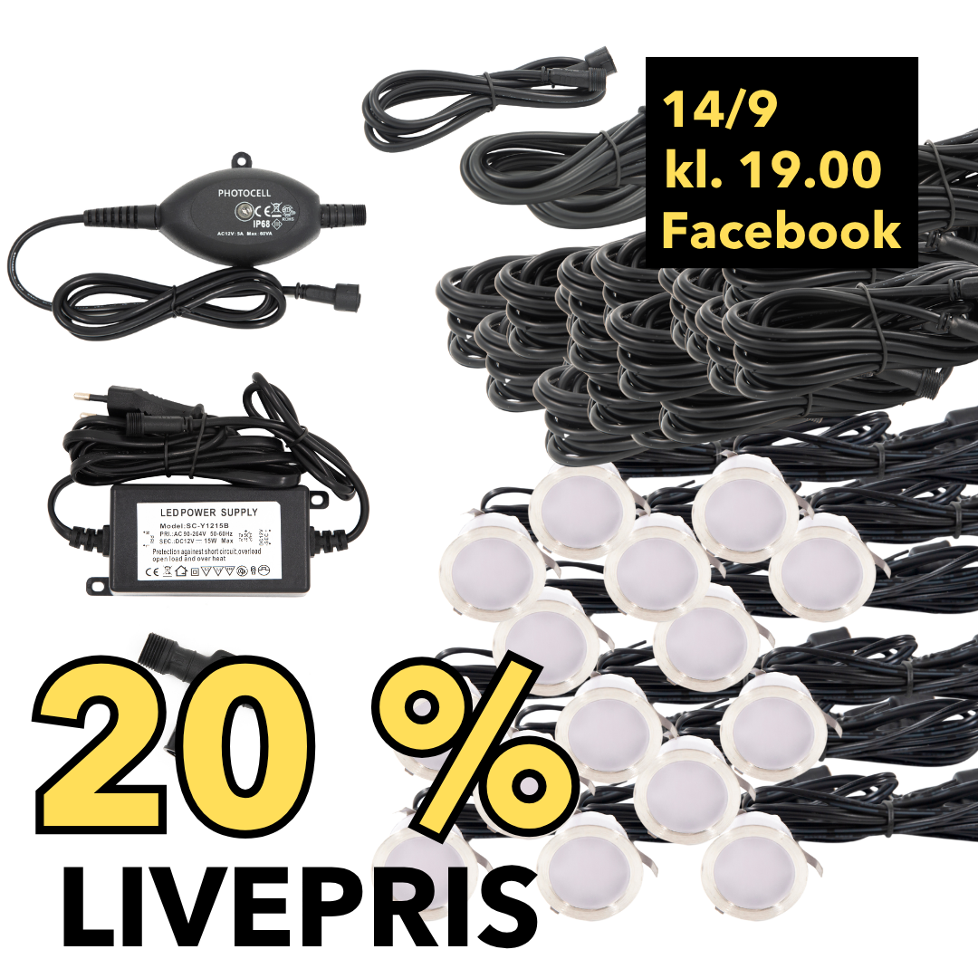 LIVESALG Samlet Kit Cosmos 15 stk / tilbehør-skumringsrelæ / Rustfrit stål