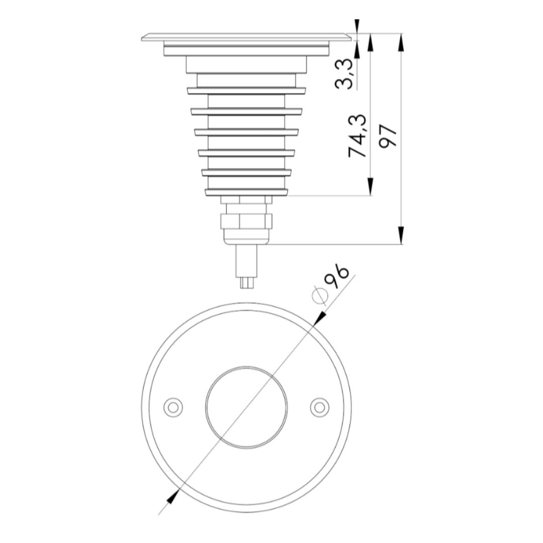Gold Nedgravningsspot - Standard / 50 grader - 3000 kelvin