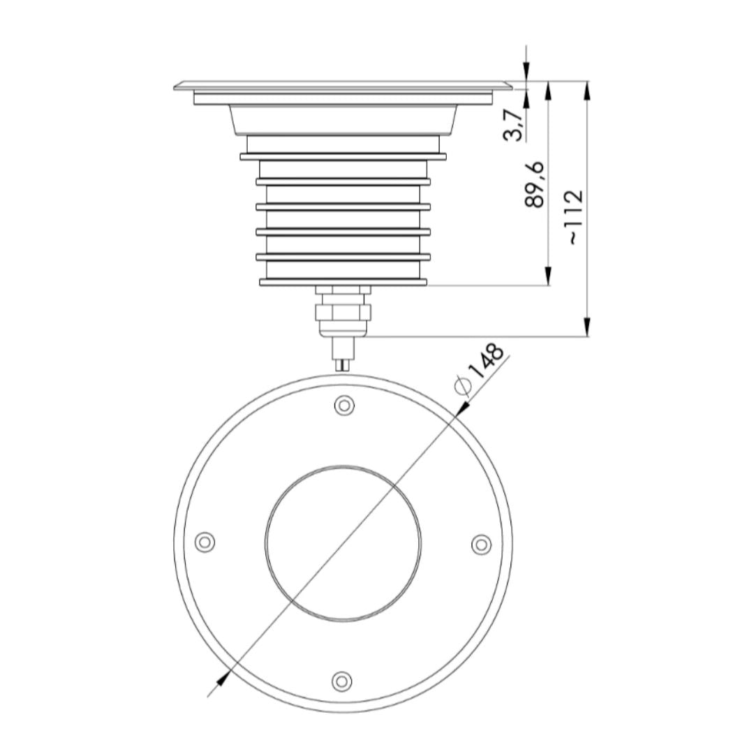 Gold Nedgravningsspot - Medium / 10 grader - 3000 kelvin