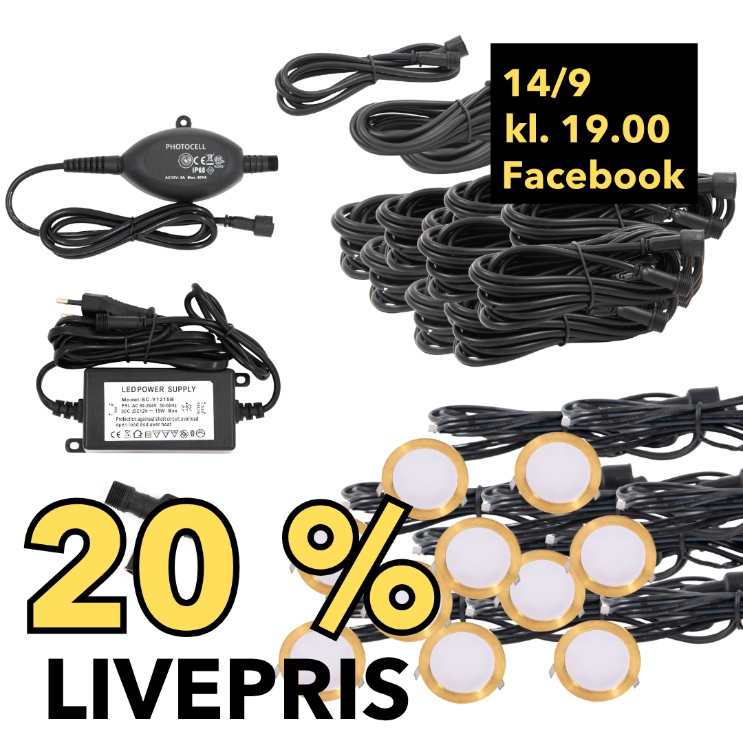 LIVESALG Samlet Kit Cosmos 10 stk / tilbehør-skumringsrelæ / Messing
