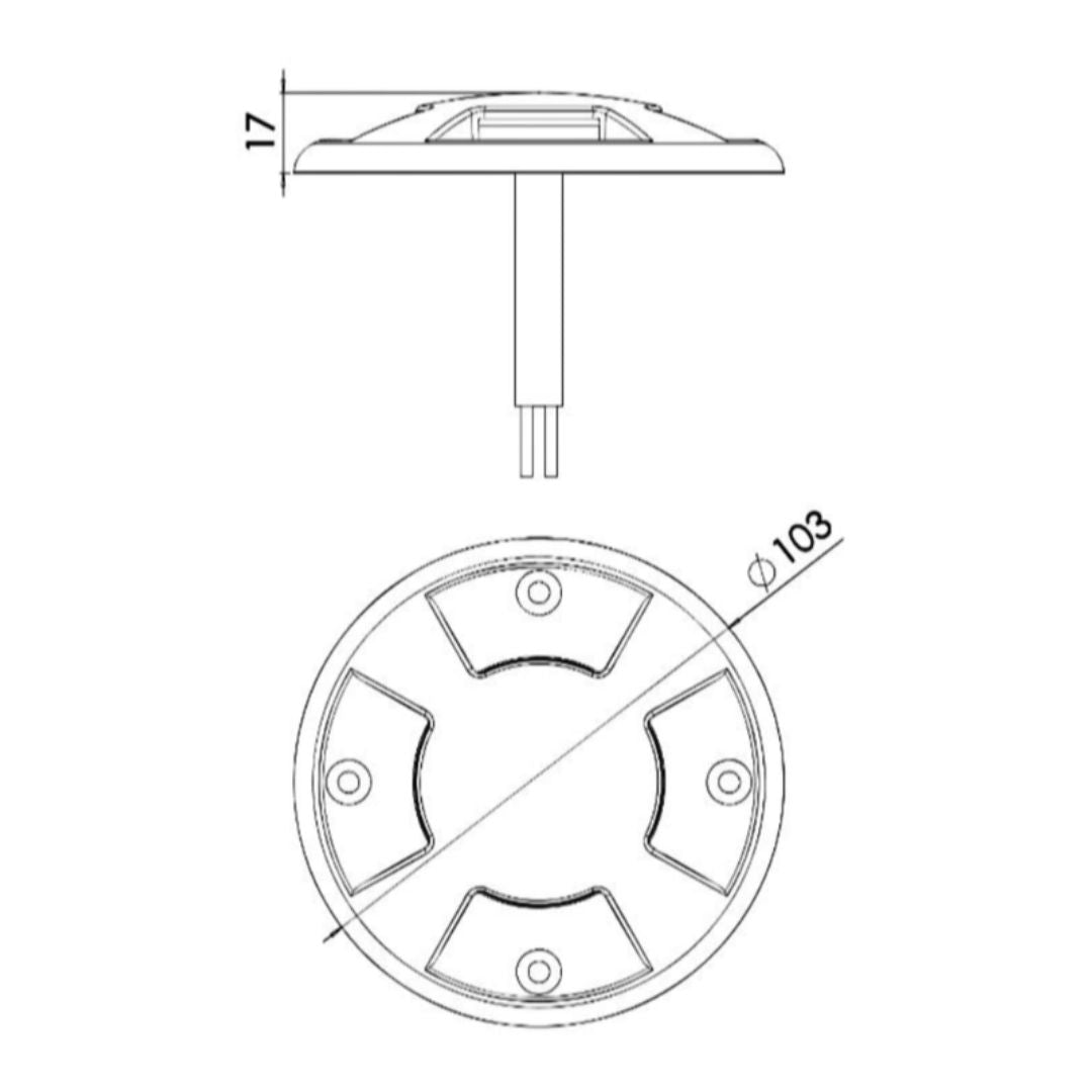 Brillant disc STANDARD 4 lyskilder rustfrit stål 220-240V