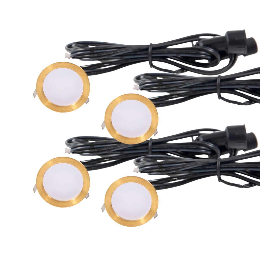 Spar 30% Indbygningsspot Cosmos i messing 4 stk Garden Weekend🌿