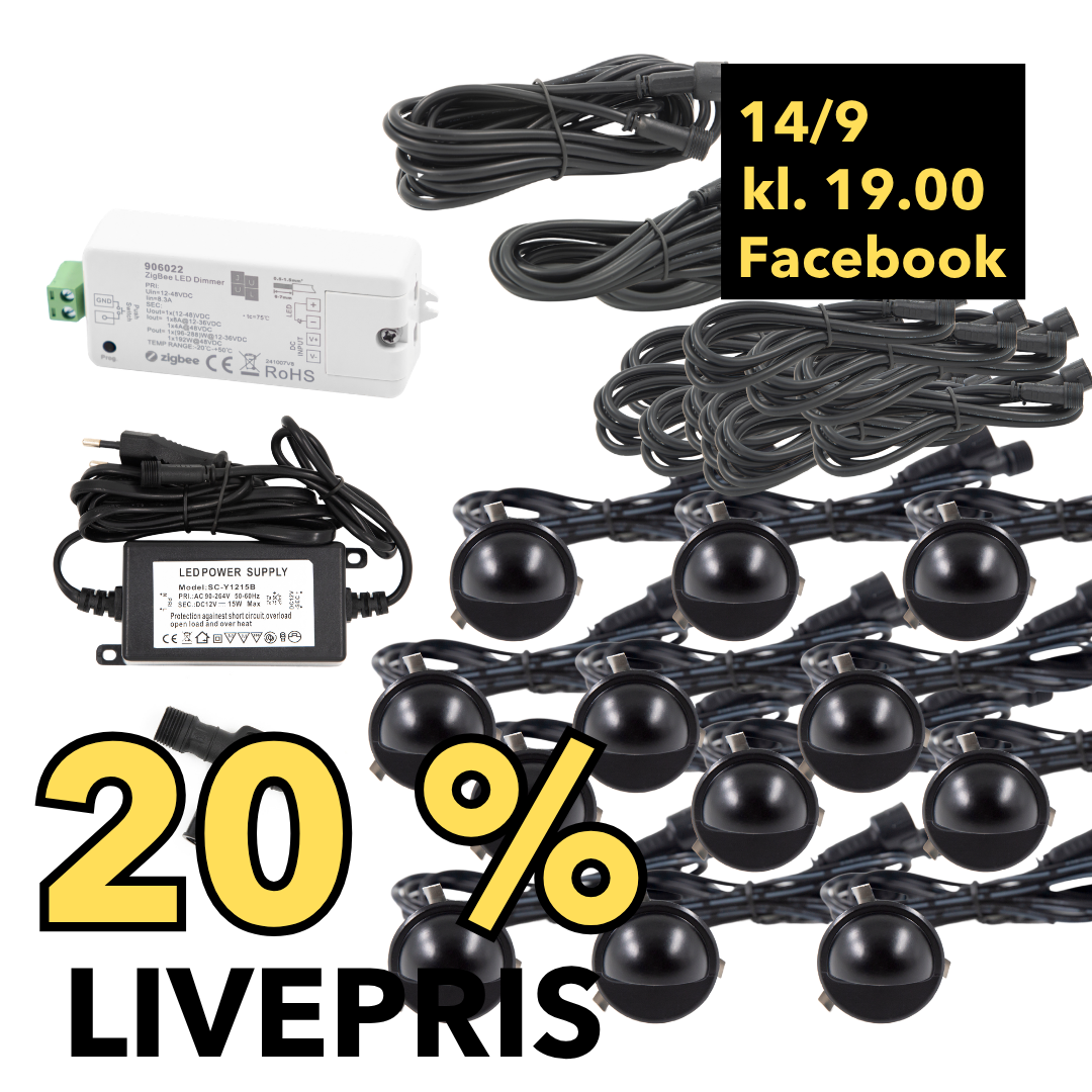 LIVESALG Samlet Kit Saga 12 stk / tilbehør-zigbee / Sort