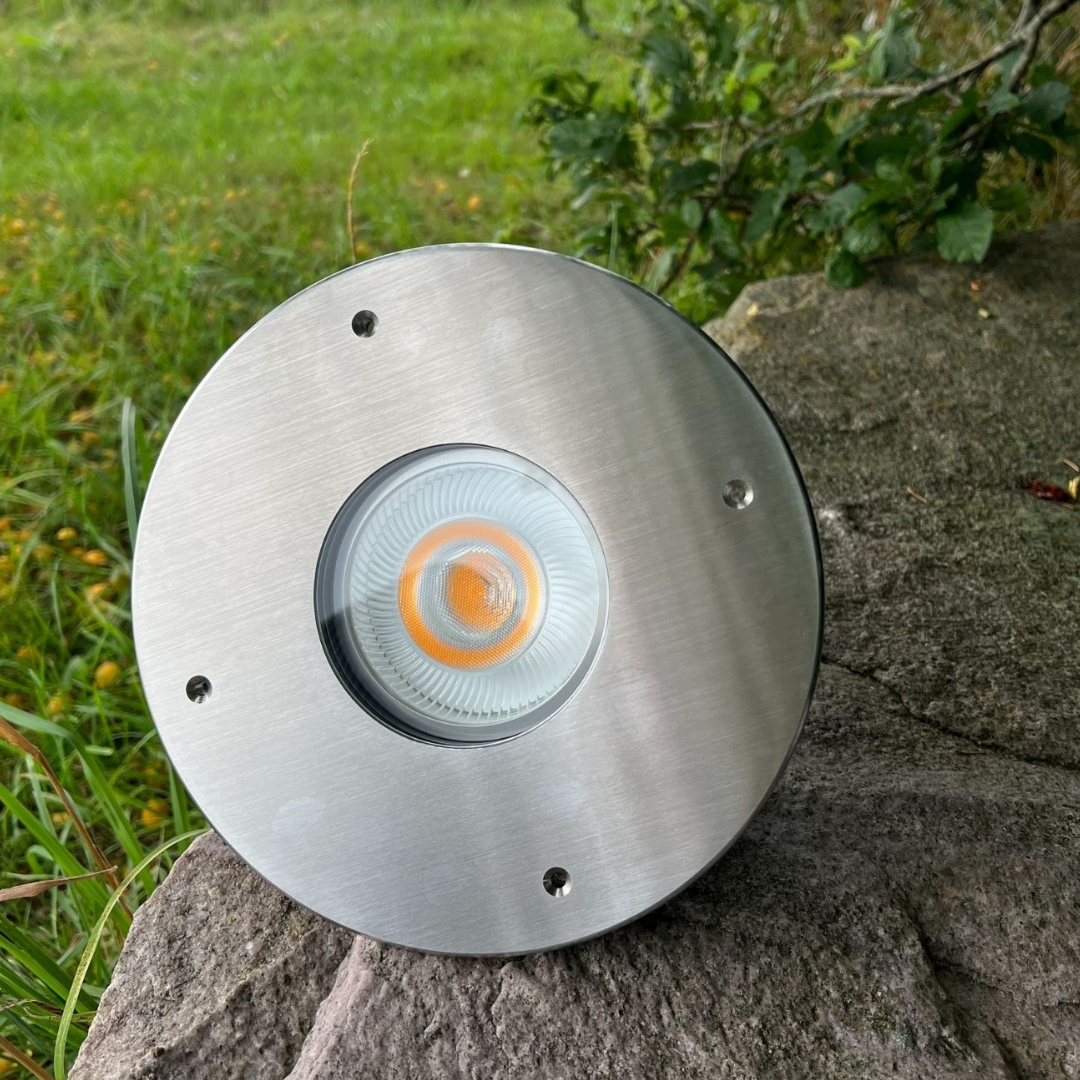 Gold nedgravningsspot BIG rustfrit stål/aluminium 220-240V