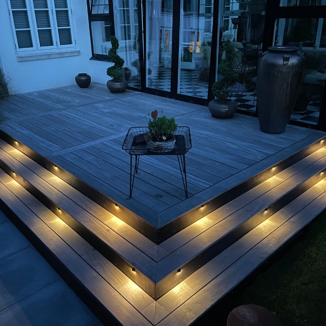 Indbygningsspot Saga i sølvfarvet look 4 stk