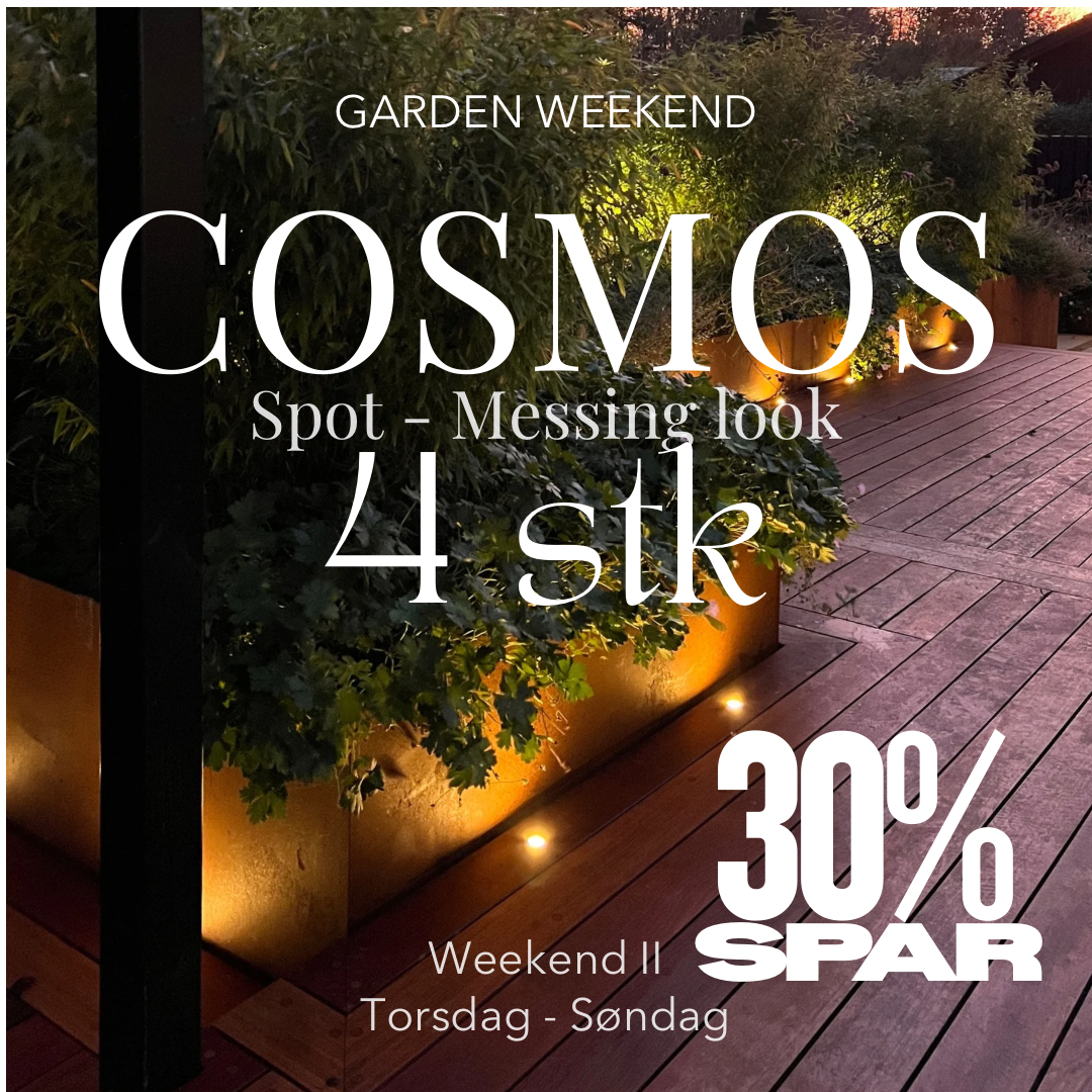 Spar 30% Indbygningsspot Cosmos i messing 4 stk Garden Weekend🌿