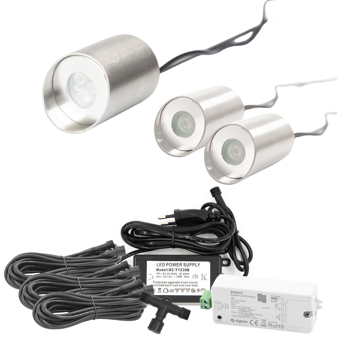 Mellem Bedpakke Rustfrit stål – Zigbee