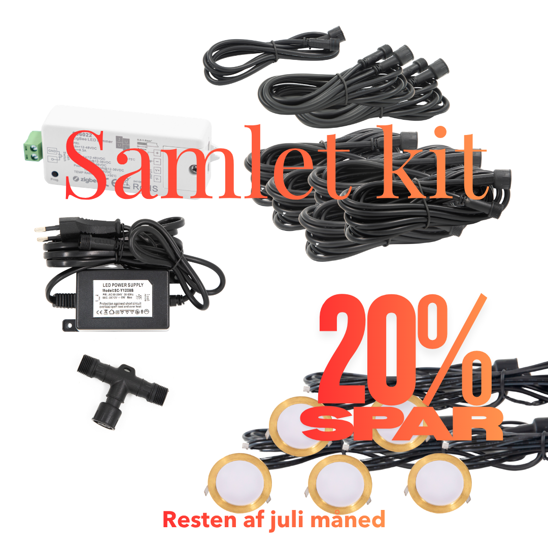 Cosmos i messing - 5 stk Indbygningsspot samlet kit/Zigbee -