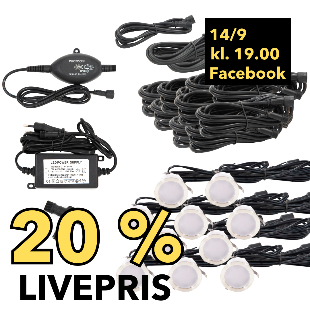 LIVESALG Samlet Kit Cosmos 10 stk / tilbehør-skumringsrelæ / Rustfrit stål
