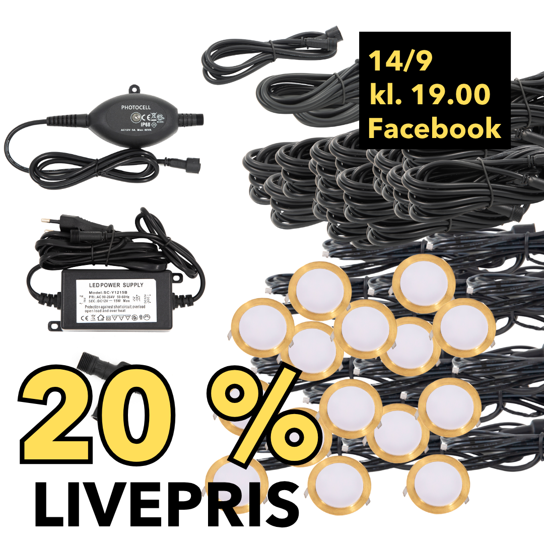 LIVESALG Samlet Kit Cosmos 15 stk / tilbehør-skumringsrelæ / Messing