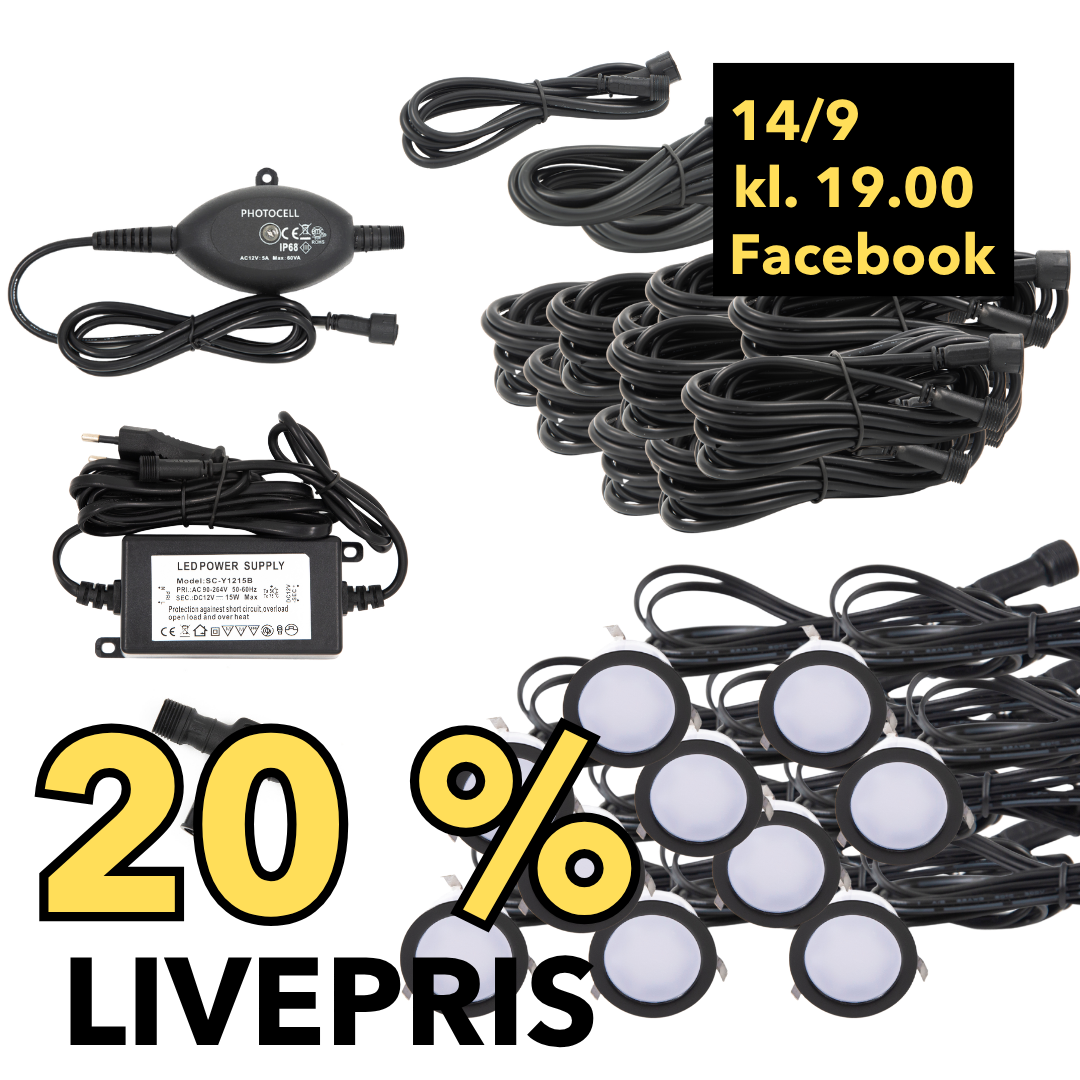 LIVESALG Samlet Kit Cosmos 10 stk / tilbehør-skumringsrelæ / Sort