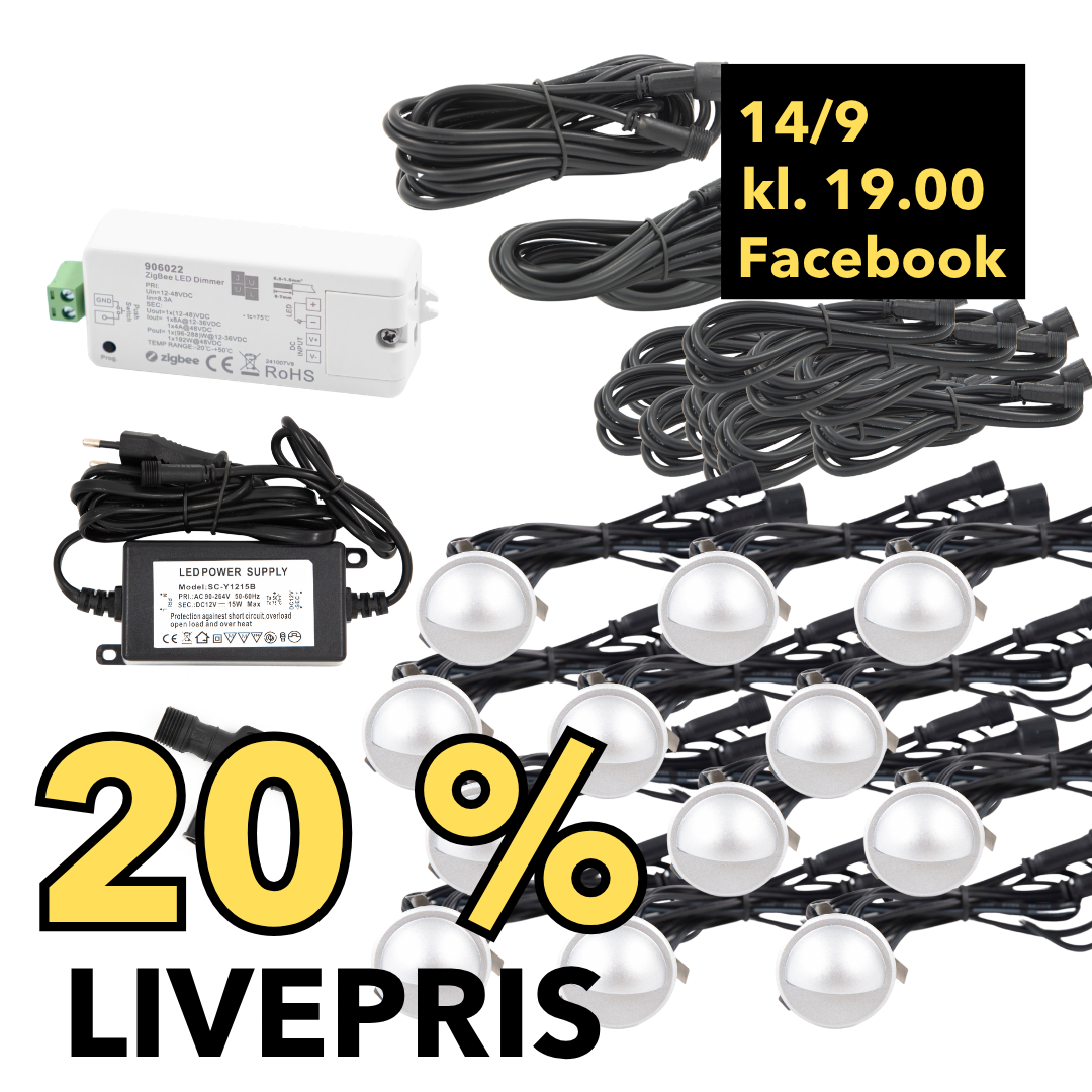 LIVESALG Samlet Kit Saga 12 stk / tilbehør-zigbee / Sølvfarvet look