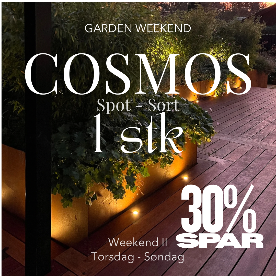 Spar 30% Indbygningsspot Cosmos i sort 1 stk Garden Weekend 🌿
