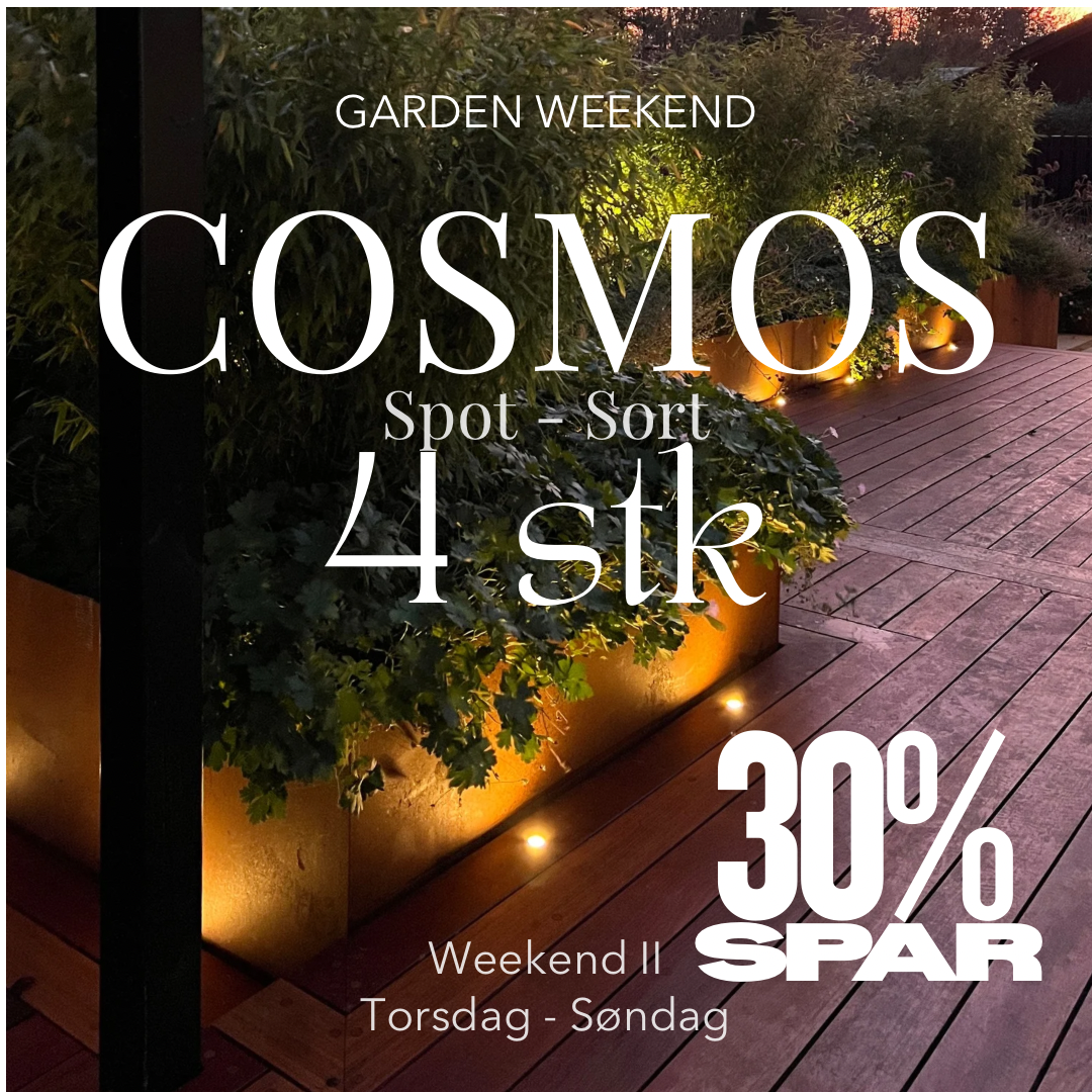 Spar 30 % Indbygningsspot Cosmos i sort 4 stk Garden Weekend🌿